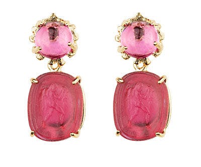 Pink Kleck Intaglio Earrings - E1605_20PC_7CR