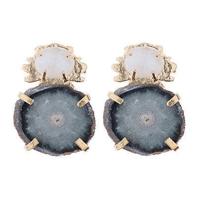 Stalactite Druzy Slice Kleck Earrings - E1610MS