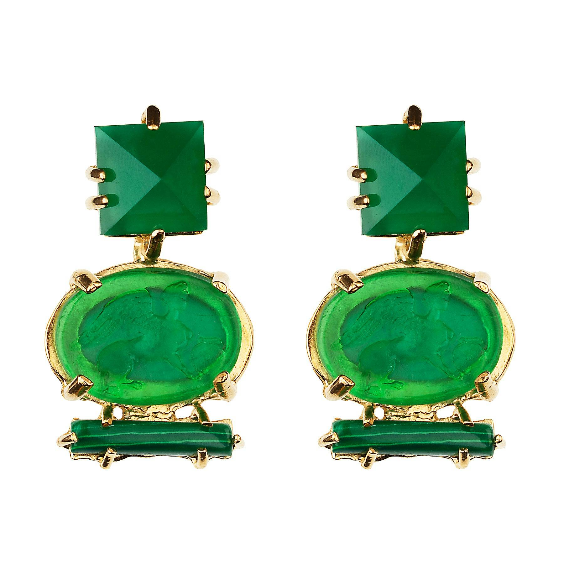 Tourmaline Intaglio Bar Earrings - E1908GOTM_220822-181950