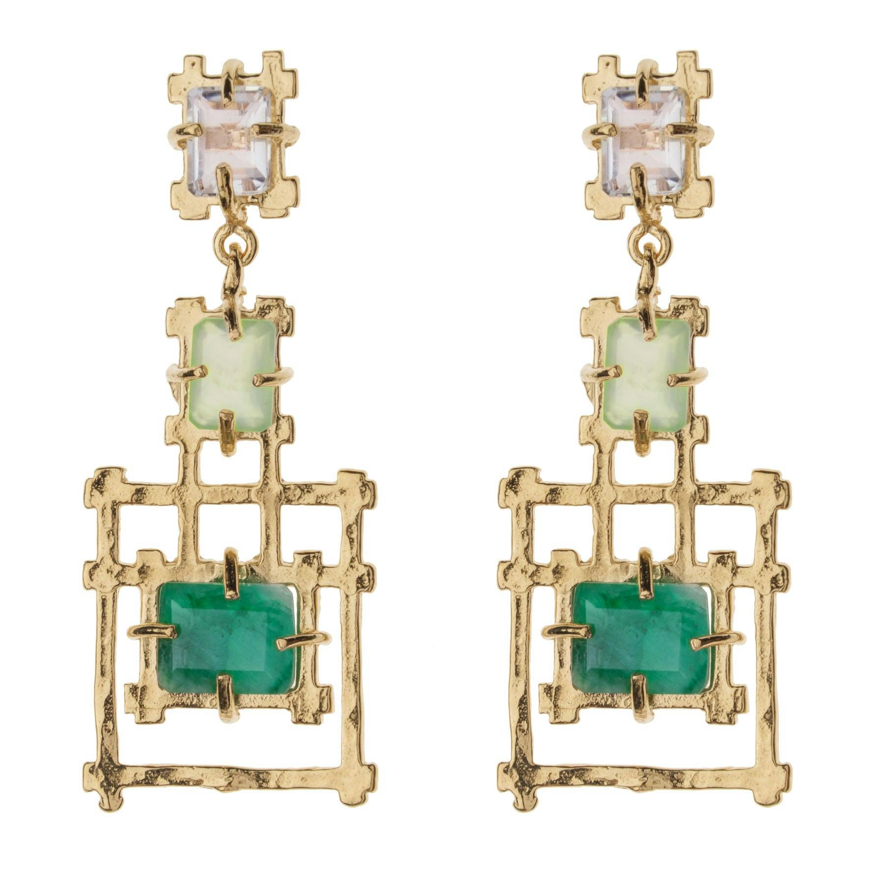 Green Onyx Bamboo Earrings - Short - E2101RPE_240822-031854