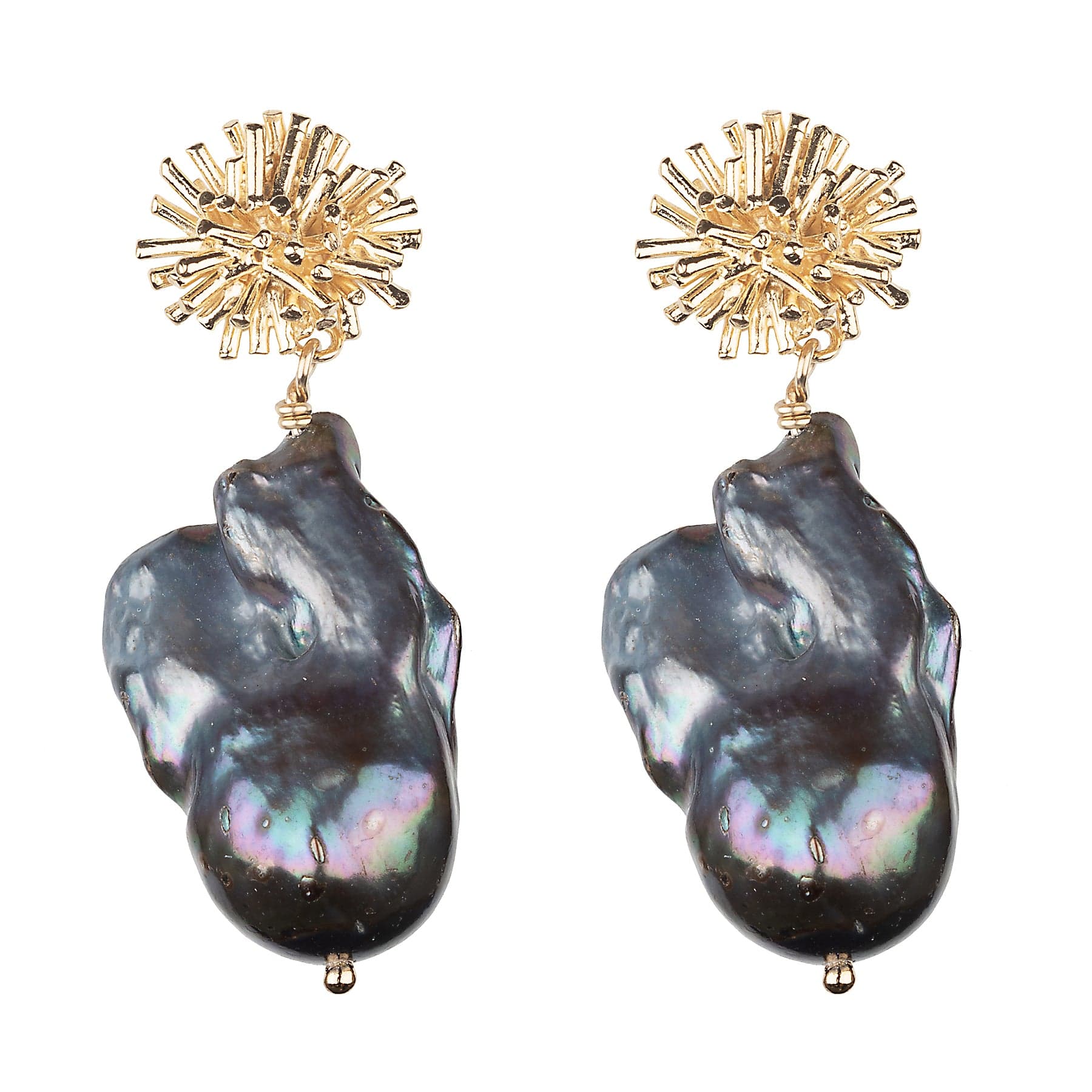 Baroque Peacock Pearl Earrings