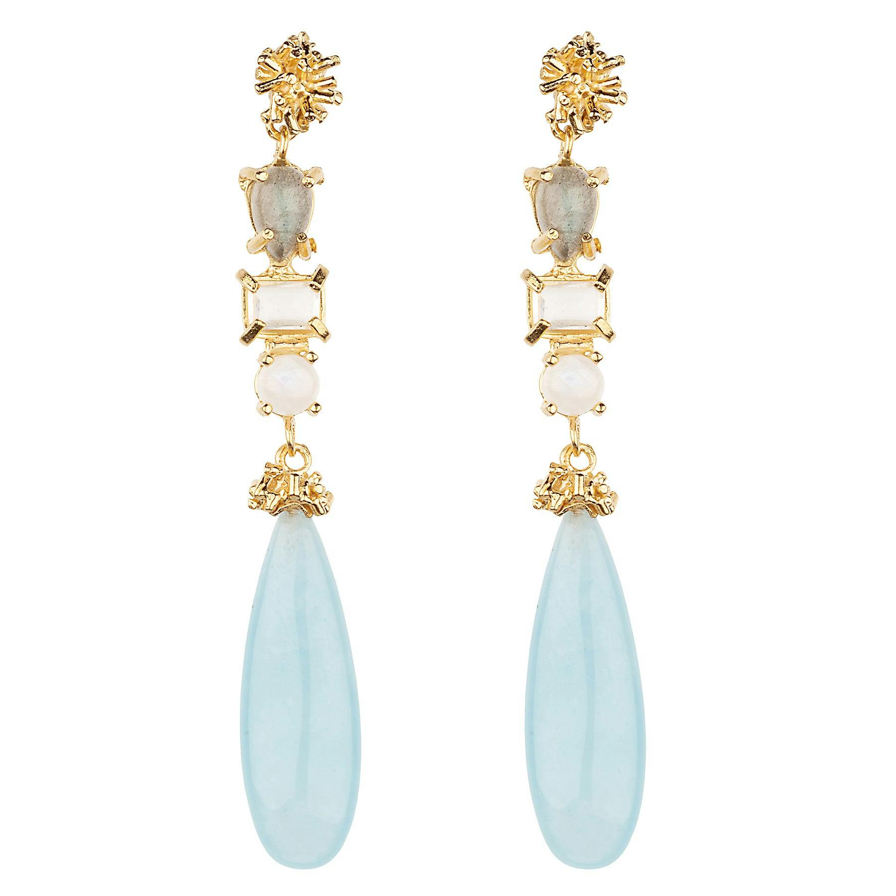 Sunburst Aquamarine Drop Earrings - E2202LRCMA_220821-204716