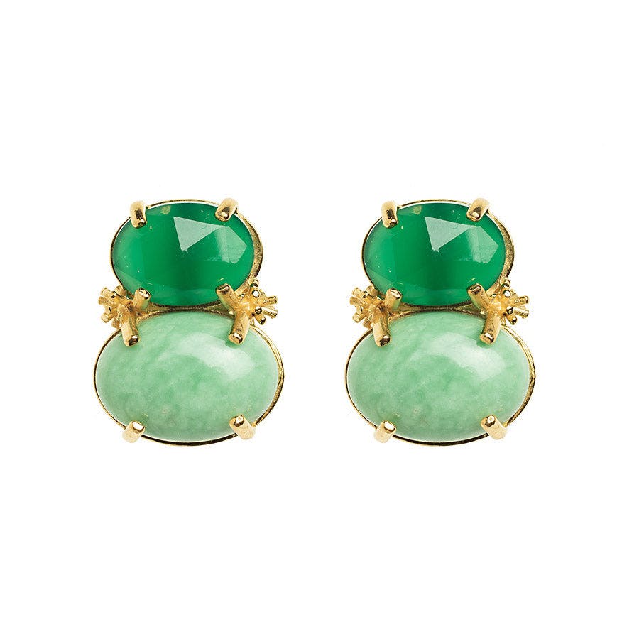 Green onyx, verisite & tiny sprinkles earring