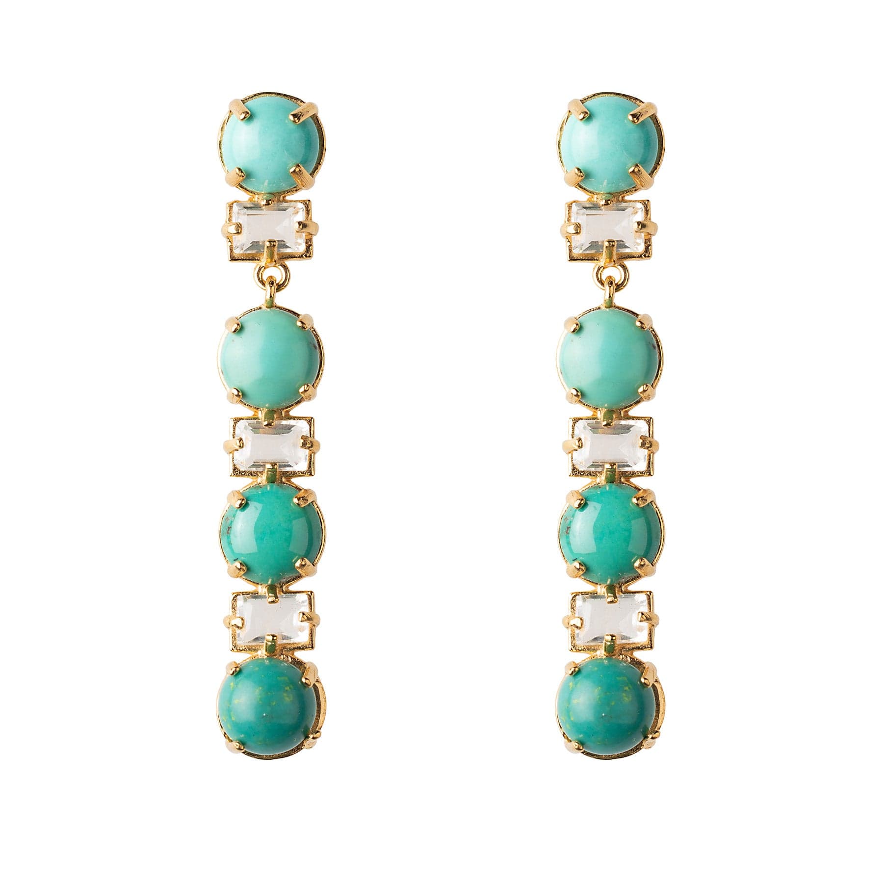 Alternating Turquoise Linear Earrings