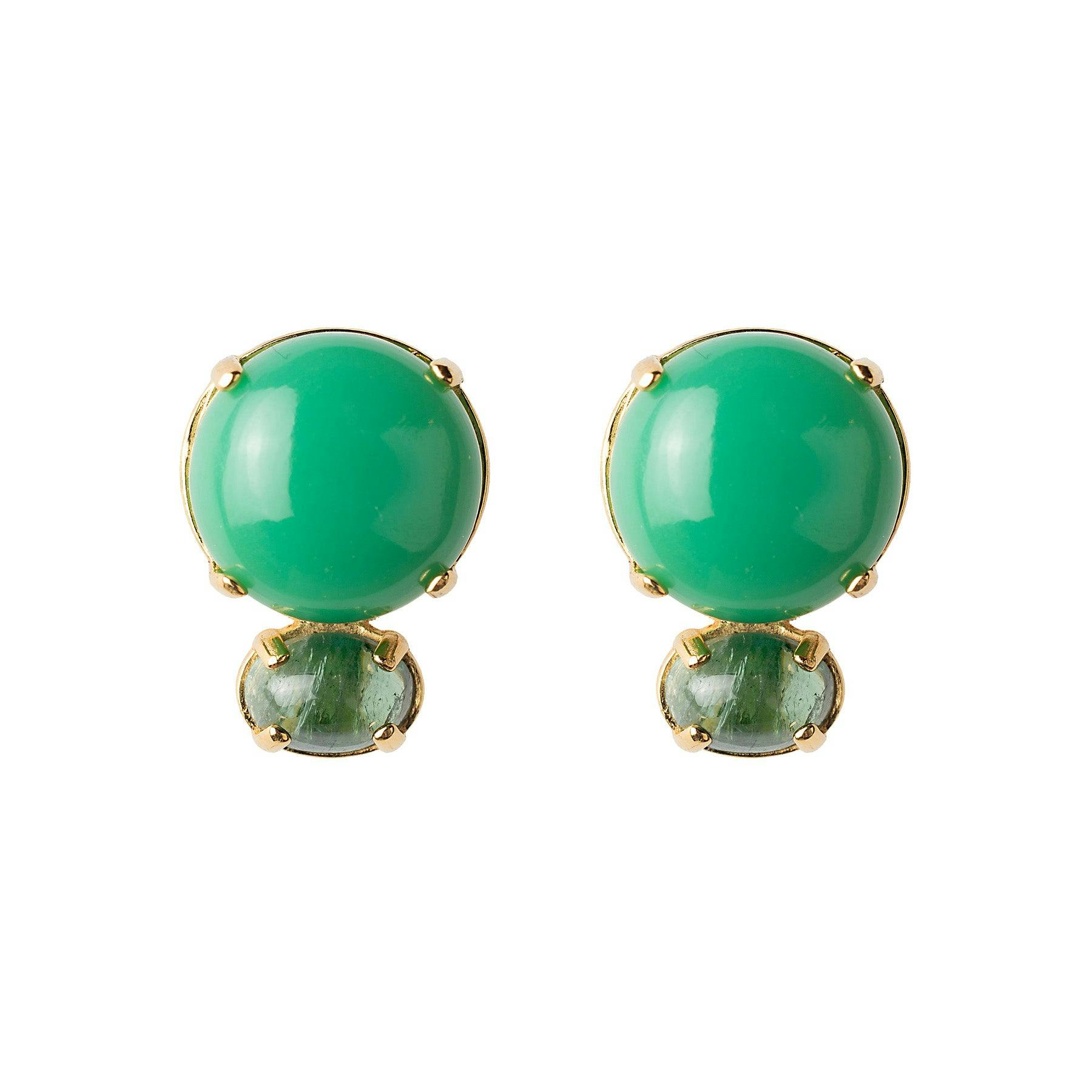 Crystophase & green tourmaline earrings