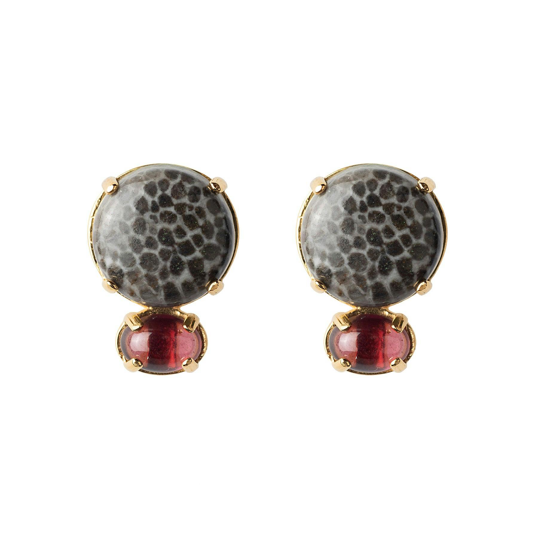 Fossil Coral Deux Studs - E2313FCG