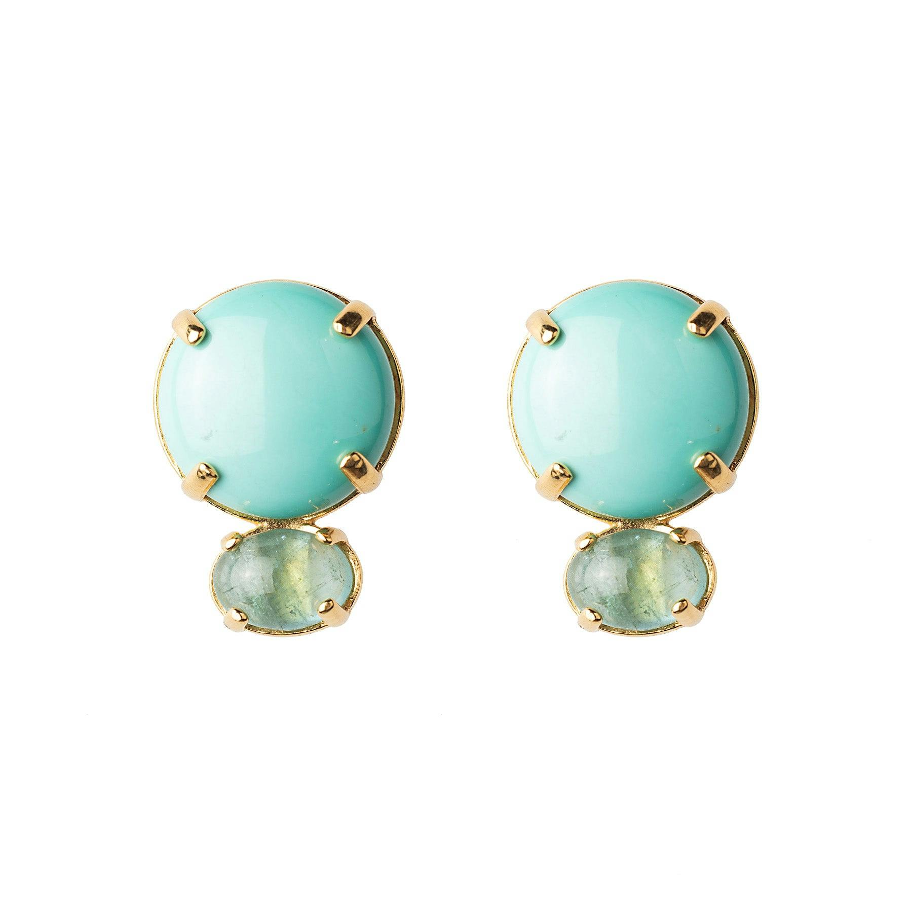 Turquoise Deux Studs - E2313TBT