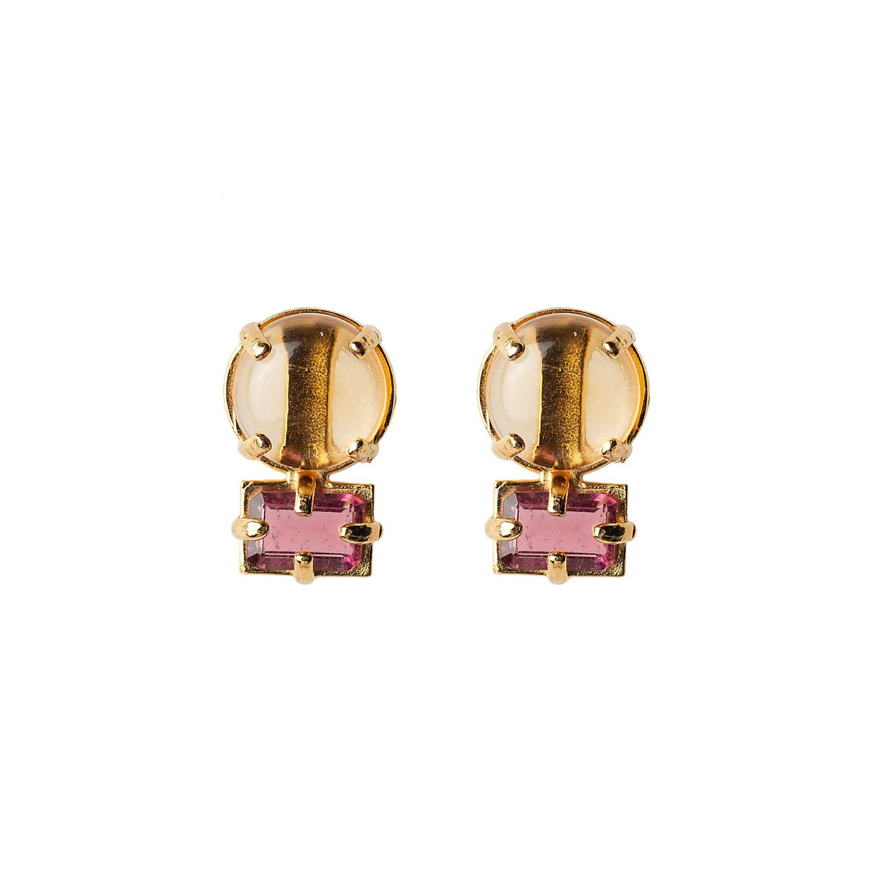 Citrine and Pink Baguette Studs - E2317CT_240822-011216_394a5fc4-ea0f-4fe1-bcff-6eaa8716982c