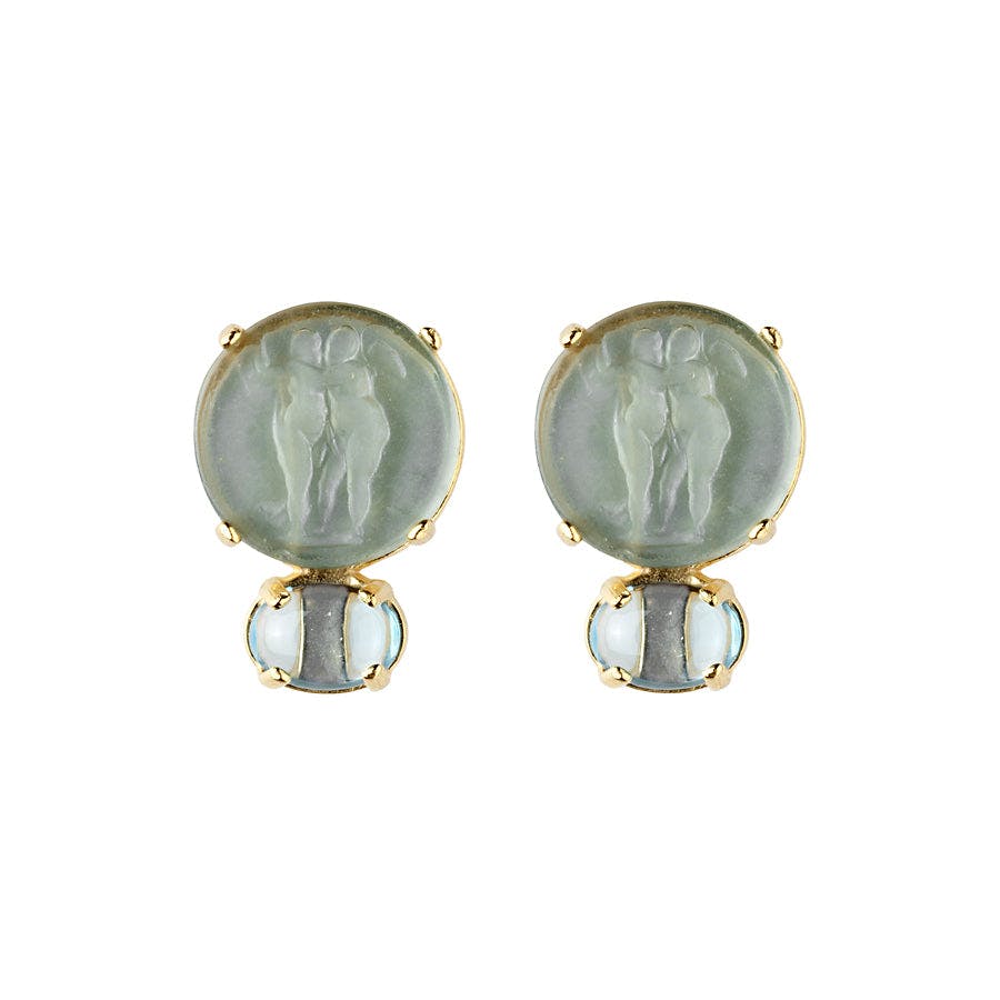 Grey Intaglio Deux Earrings - E2403