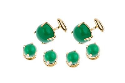 8mm Green Onyx Cabochon Stud Set