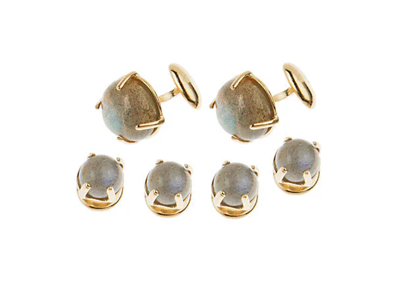 8mm Labradorite Cabochon Stud Set - TSS1603LB_208mm