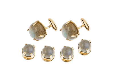 8mm Labradorite Cabochon Stud Set